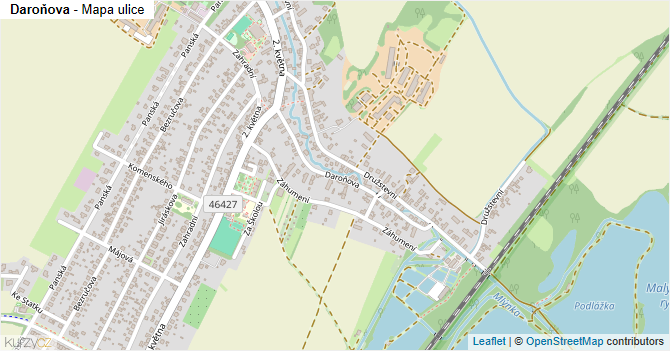 Daroňova - mapa ulice