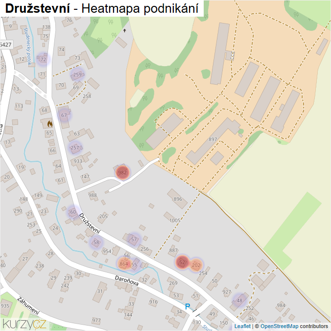 Mapa Družstevní - Firmy v ulici.