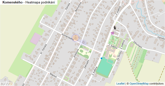 Komenského - mapa podnikání