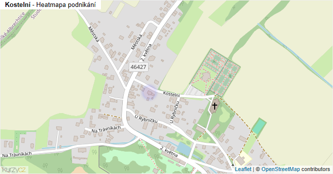 Kostelní - mapa podnikání