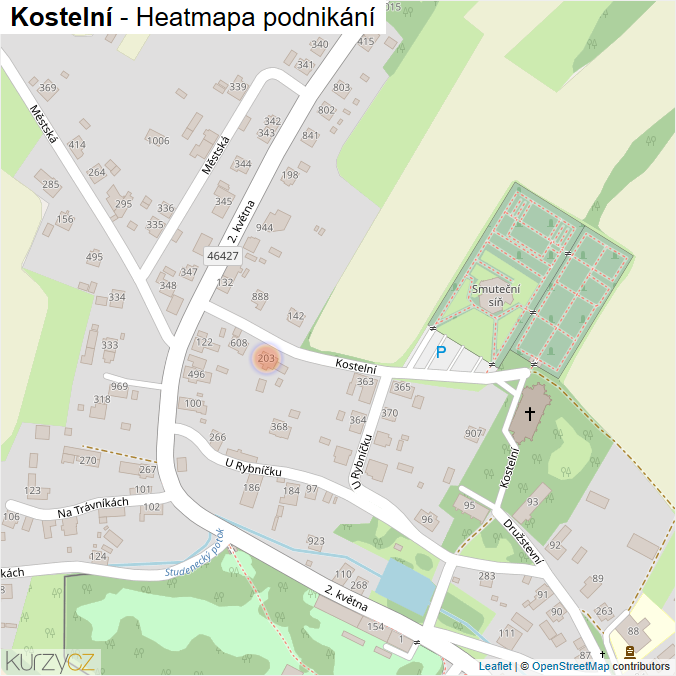 Mapa Kostelní - Firmy v ulici.