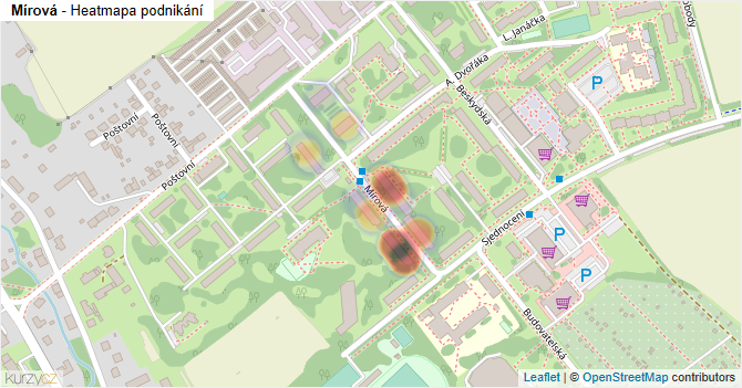 Mírová - mapa podnikání