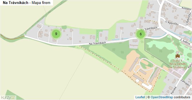 Na Trávníkách - mapa firem