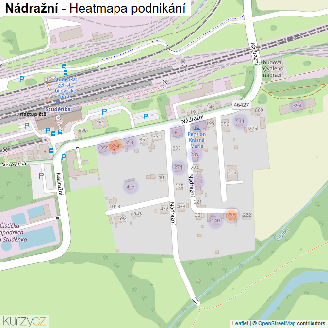 Mapa Nádražní - Firmy v ulici.