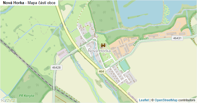 Nová Horka - mapa části obce