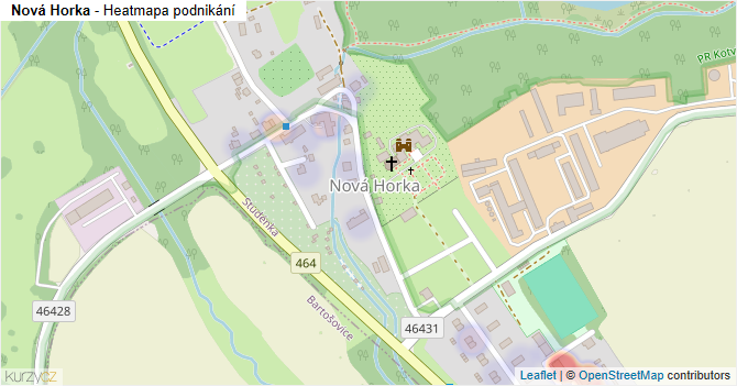 Nová Horka - mapa podnikání