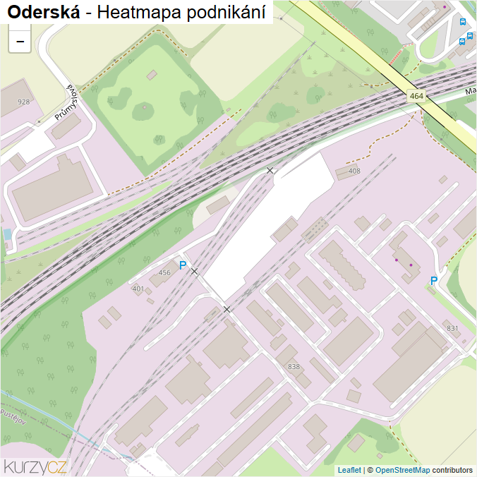 Mapa Oderská - Firmy v ulici.