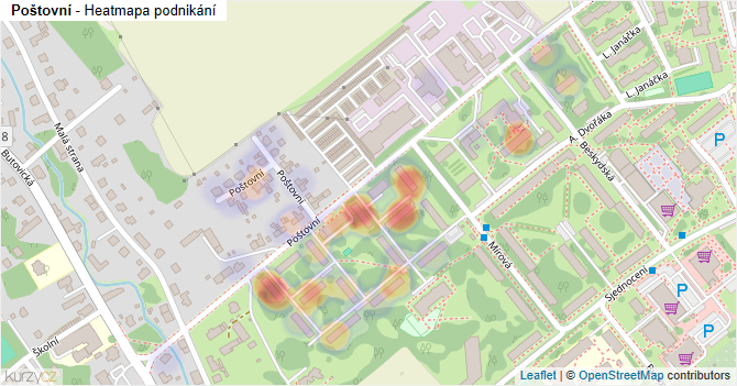 Poštovní - mapa podnikání