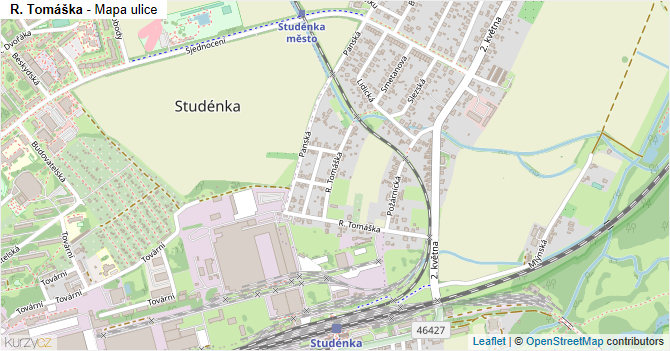 R. Tomáška - mapa ulice