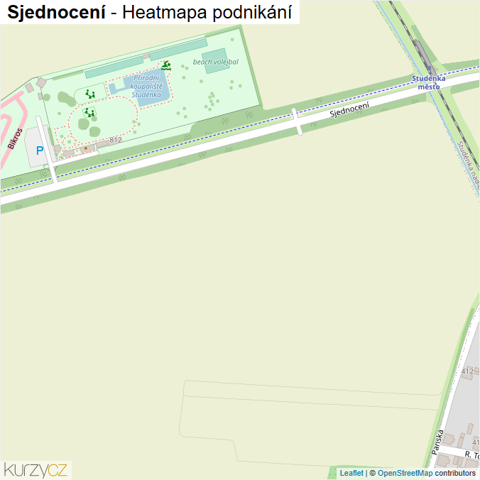 Mapa Sjednocení - Firmy v ulici.