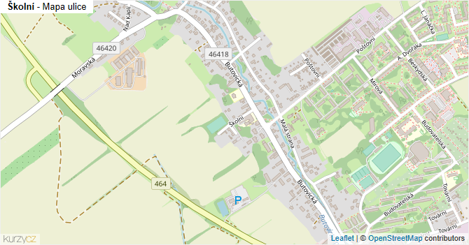 Školní - mapa ulice