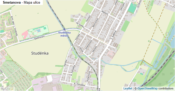 Smetanova - mapa ulice