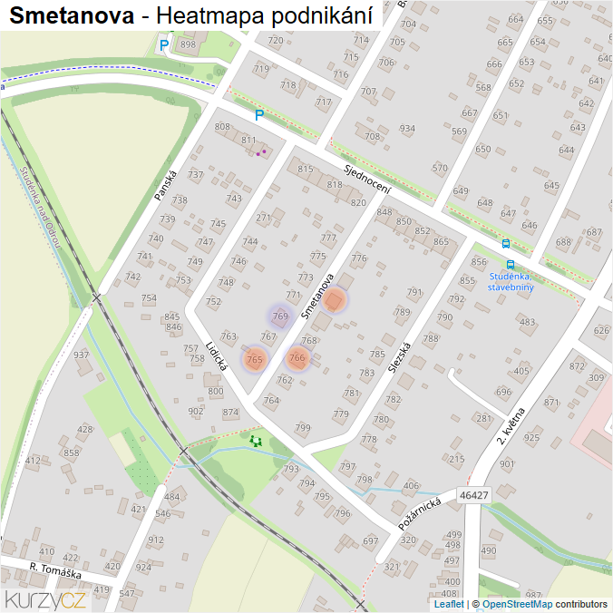 Mapa Smetanova - Firmy v ulici.