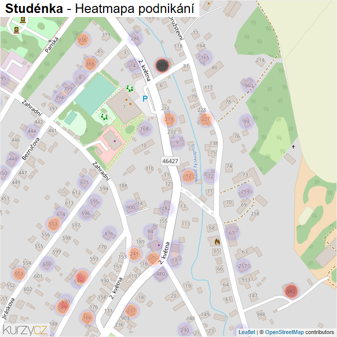 Mapa Studénka - Firmy v části obce.