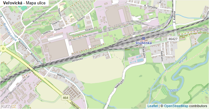 Veřovická - mapa ulice