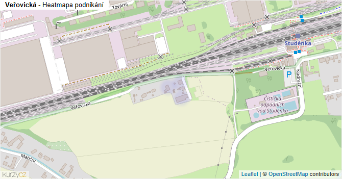 Veřovická - mapa podnikání