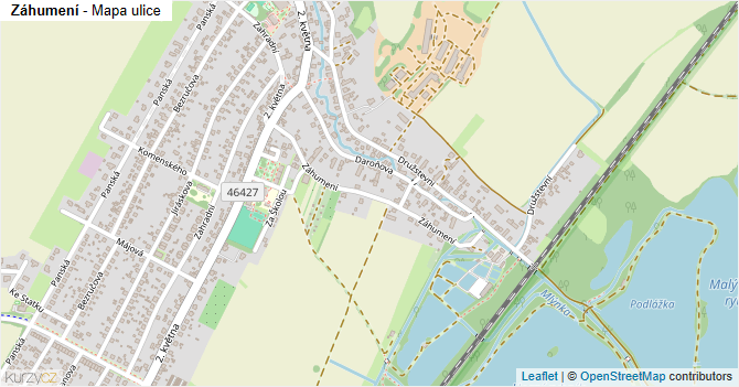 Záhumení - mapa ulice