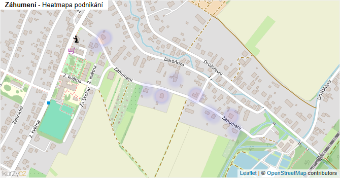 Záhumení - mapa podnikání