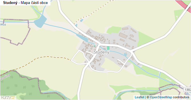 Studený - mapa části obce