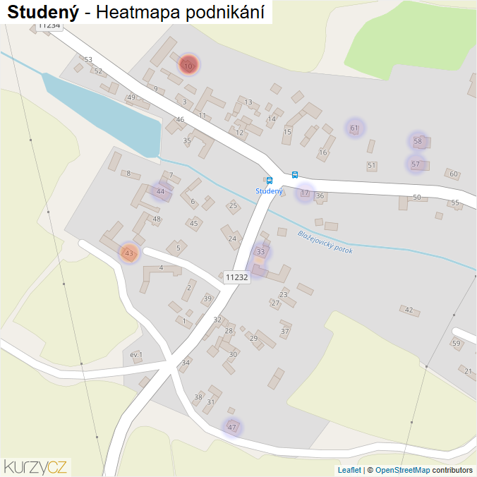 Mapa Studený - Firmy v části obce.