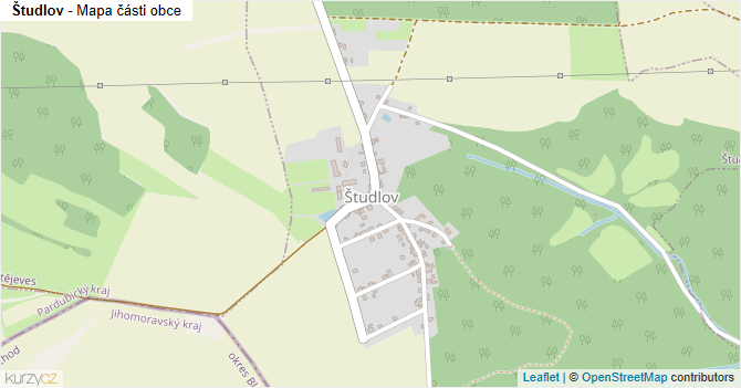 Študlov - mapa části obce