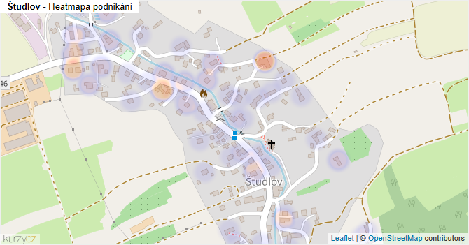 Študlov - mapa podnikání