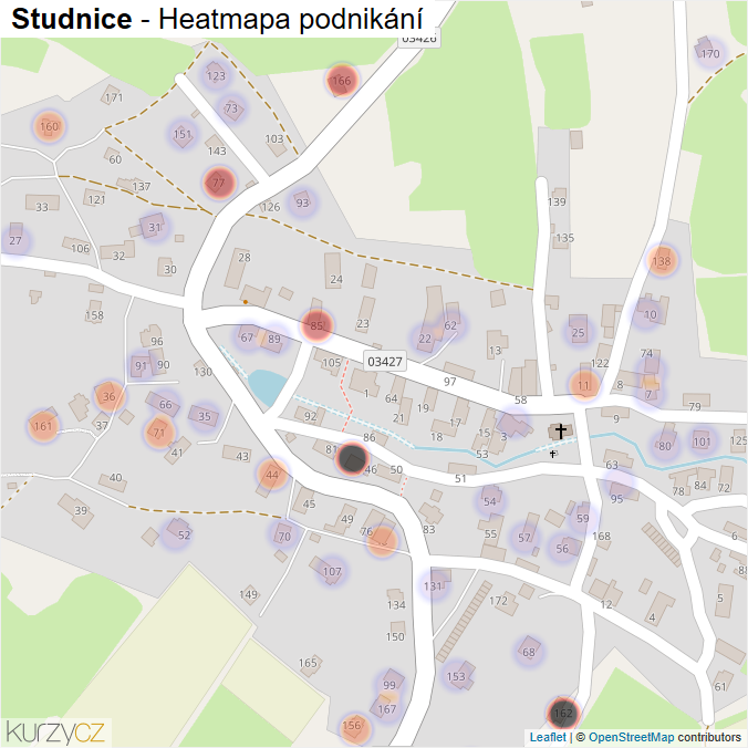 Mapa Studnice - Firmy v části obce.
