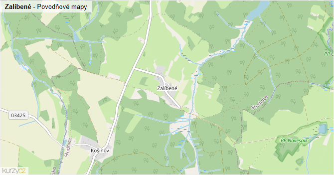 Zalíbené - záplavové mapy stoleté vody