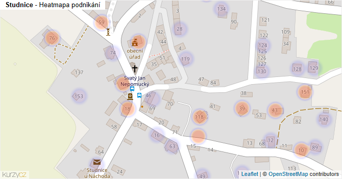 Studnice - mapa podnikání