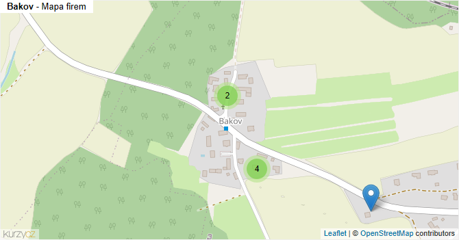 Bakov - mapa firem