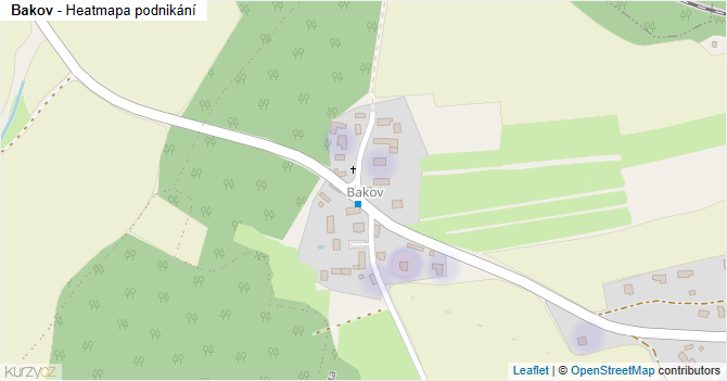 Bakov - mapa podnikání