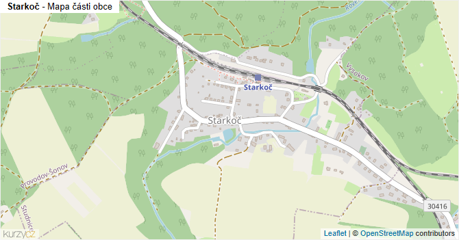 Starkoč - mapa části obce