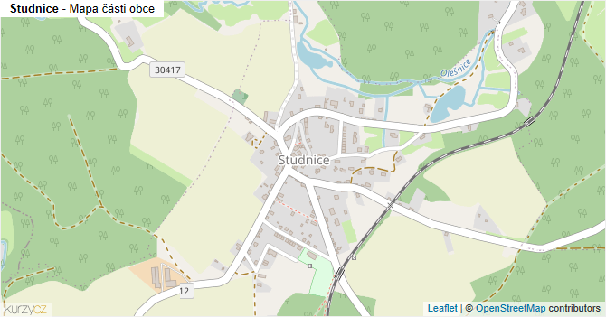 Studnice - mapa části obce
