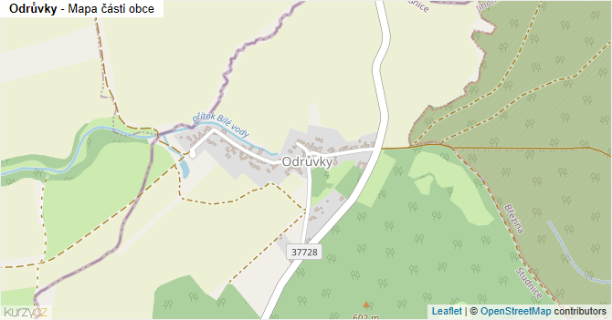 Odrůvky - mapa části obce