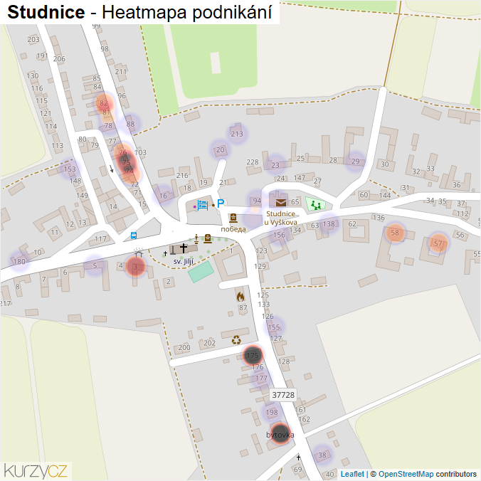 Mapa Studnice - Firmy v části obce.