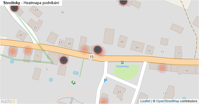 Stvolínky - mapa podnikání