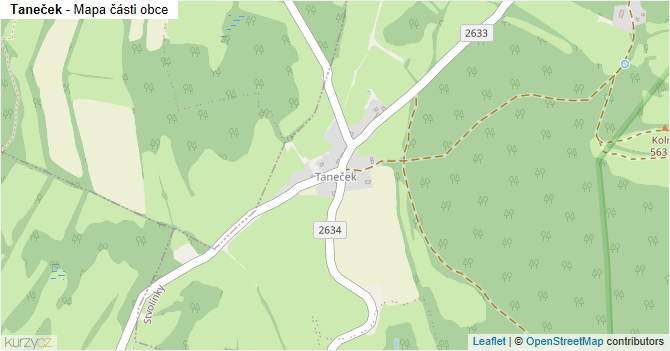 Taneček - mapa části obce