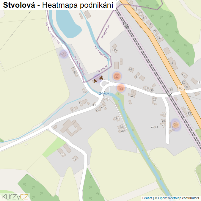 Mapa Stvolová - Firmy v části obce.