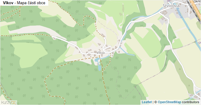 Vlkov - mapa části obce