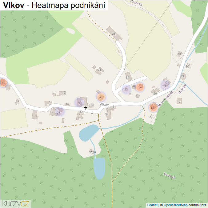 Mapa Vlkov - Firmy v části obce.