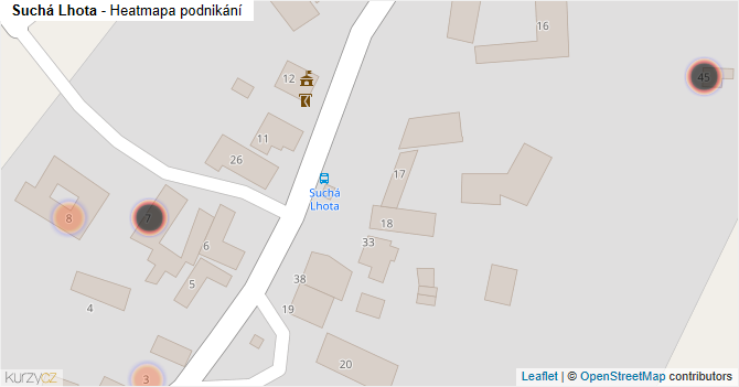 Suchá Lhota - mapa podnikání