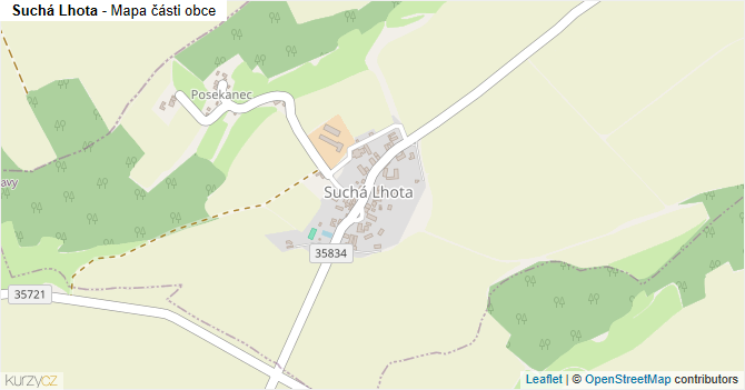 Suchá Lhota - mapa části obce