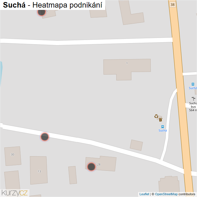 Mapa Suchá - Firmy v obci.
