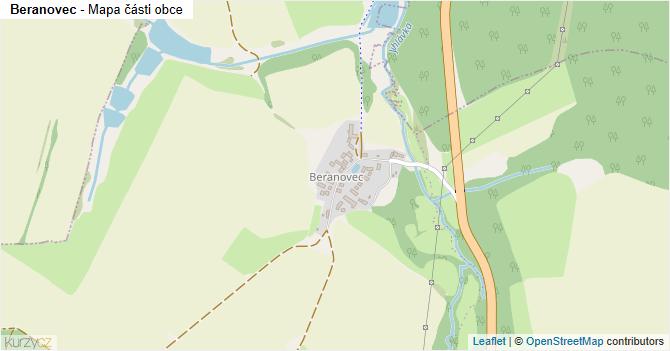 Beranovec - mapa části obce