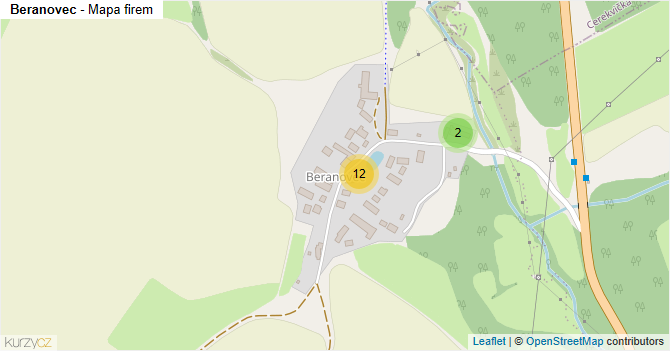 Beranovec - mapa firem