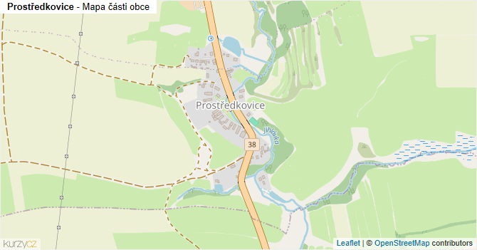Prostředkovice - mapa části obce