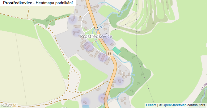 Prostředkovice - mapa podnikání