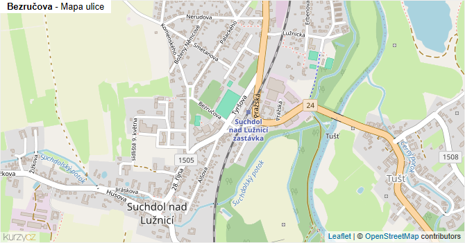 Bezručova - mapa ulice