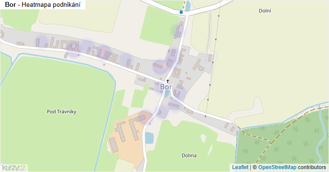 Bor - mapa podnikání