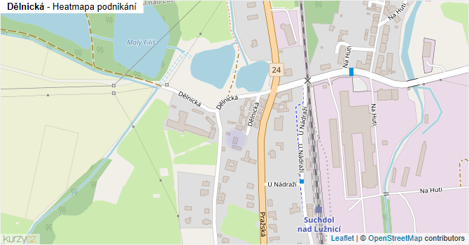 Dělnická - mapa podnikání